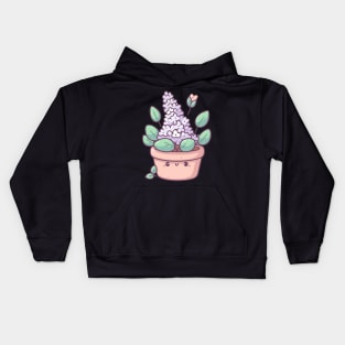 Cute Purple Hyacinth in a Pot | Kawaii House Plant Design for Plant Lovers Kids Hoodie